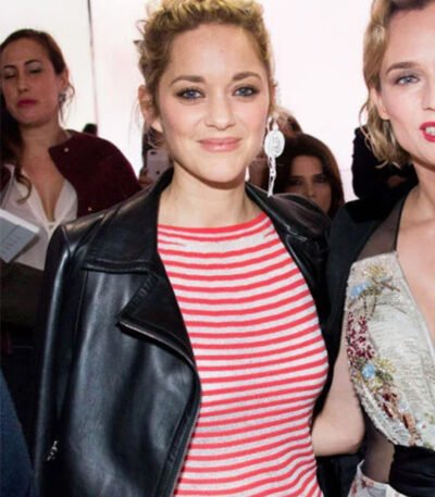 Marion Cotillard Black Leather Jacket