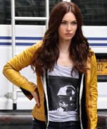 Megan Fox Yellow Leather Jacket