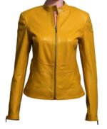 Megan Fox Yellow Leather Jacket
