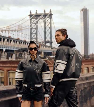 Men And Women Black Cropped Legend Leather Jacket