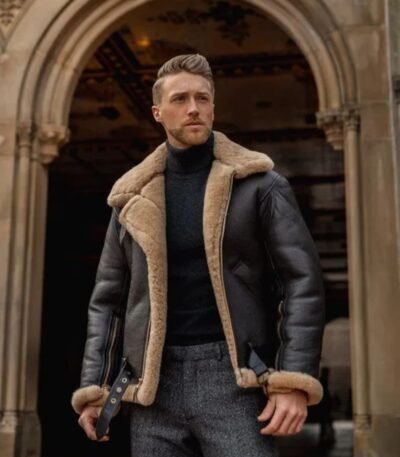 Men B3 Aviator Jacket Shearling Leather Jacket