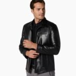 Men Bernie Classic Black Leather Jacket