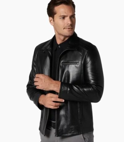 Men Bernie Classic Black Leather Jacket