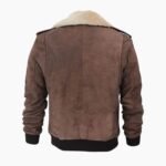 Men Brown Leather Bomber Aviator Shearling Jacket