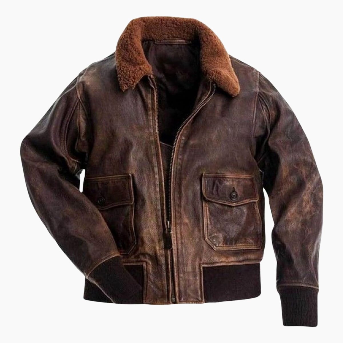Men Distressed Flight Jacket