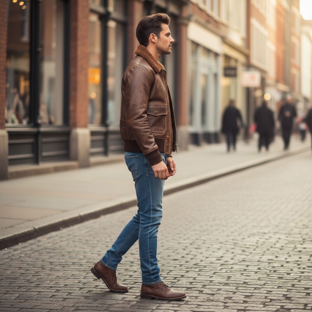 Men Distressed Flight Jacket