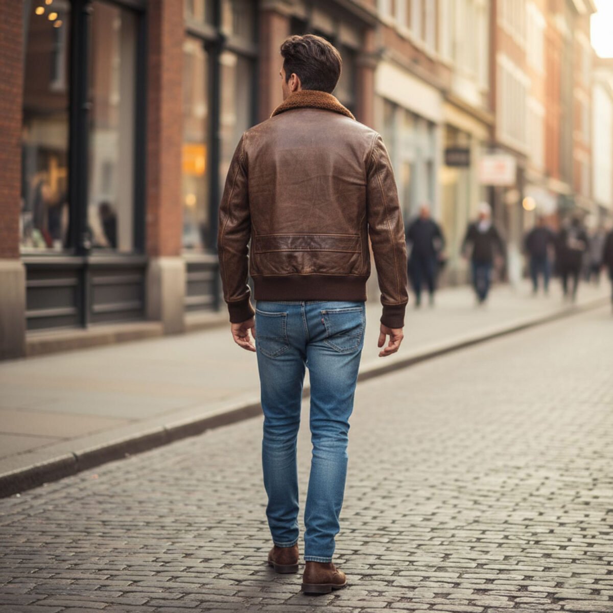 Men Distressed Flight Jacket