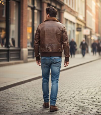 Men Distressed Flight Jacket