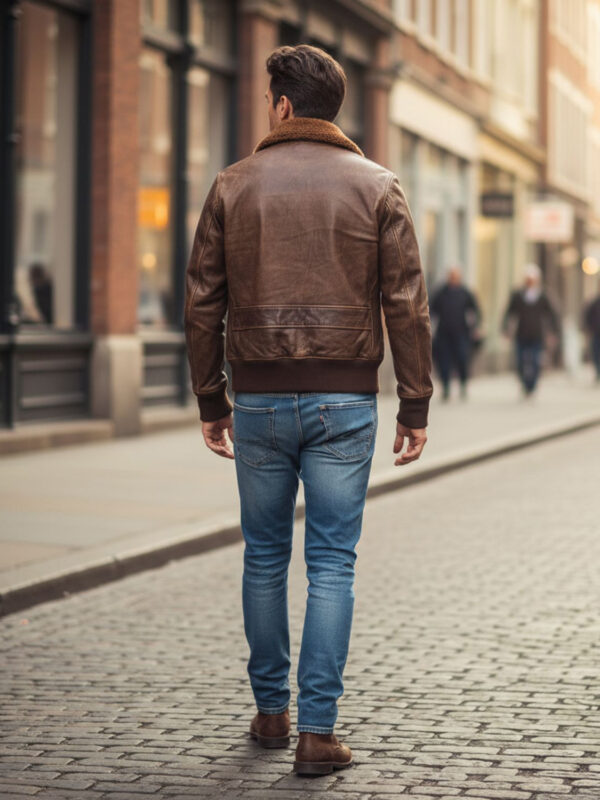 Men Distressed Flight Jacket