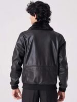 Men Midnight Maverick Fur Aviator Jacket