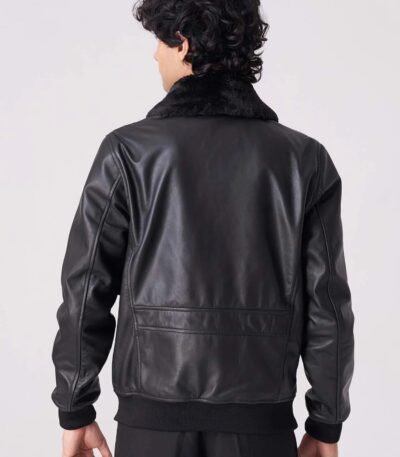 Men Midnight Maverick Fur Aviator Jacket