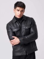Men Shadow Luxe Leather Jacket