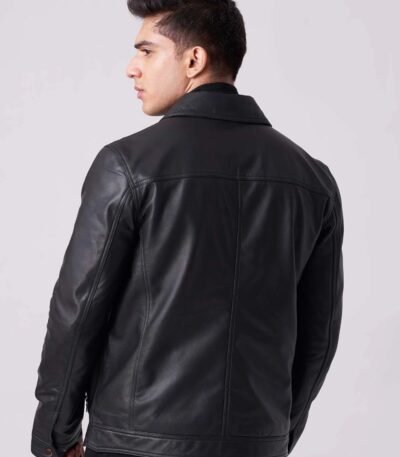 Men Shadow Luxe Leather Jacket