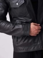Men Shadow Luxe Leather Jacket