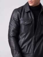 Men Shadow Luxe Leather Jacket