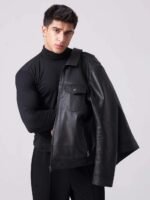 Men Shadow Luxe Leather Jacket