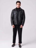 Men Shadow Luxe Leather Jacket