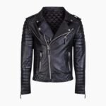 Men Slim Fit Motorcycle Leather Jacket