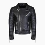 Men Slim Fit Motorcycle Leather Jacket