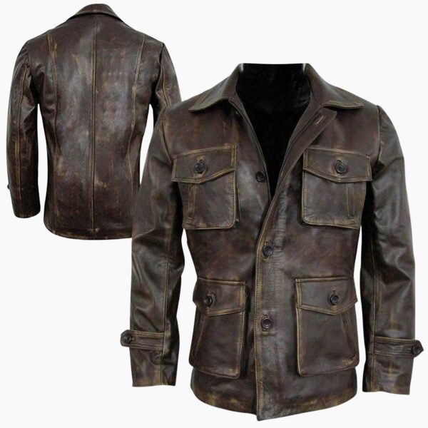 Men Stylish Cafe Racer Biker Distressed Brown Leather Jacket