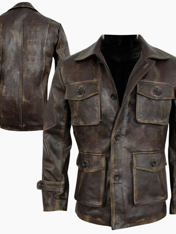 Men Stylish Cafe Racer Biker Distressed Brown Leather Jacket