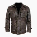 Men Stylish Cafe Racer Biker Distressed Brown Leather Jacket