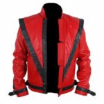 Men Stylish Red Leather Jacket