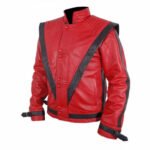 Men Stylish Red Leather Jacket