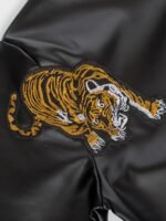 Men Tiger Bomber Leather Jacket