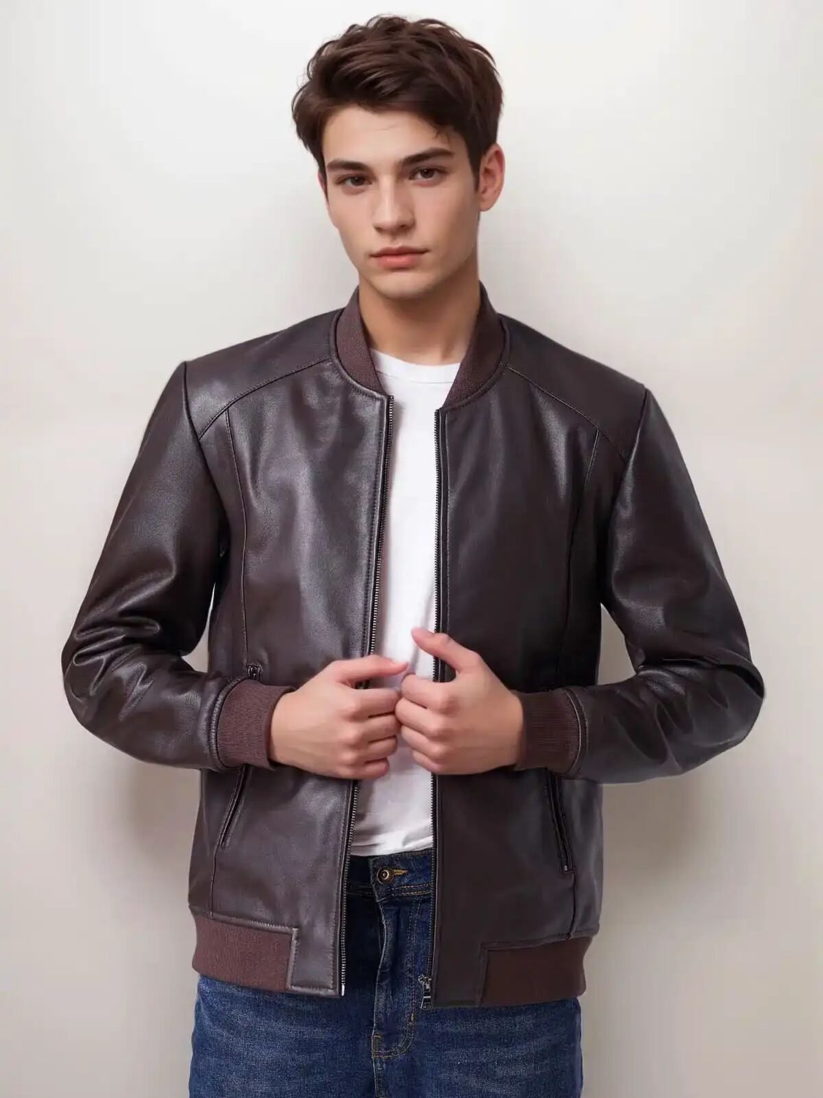 Men Urban Luxe Brown Bomber