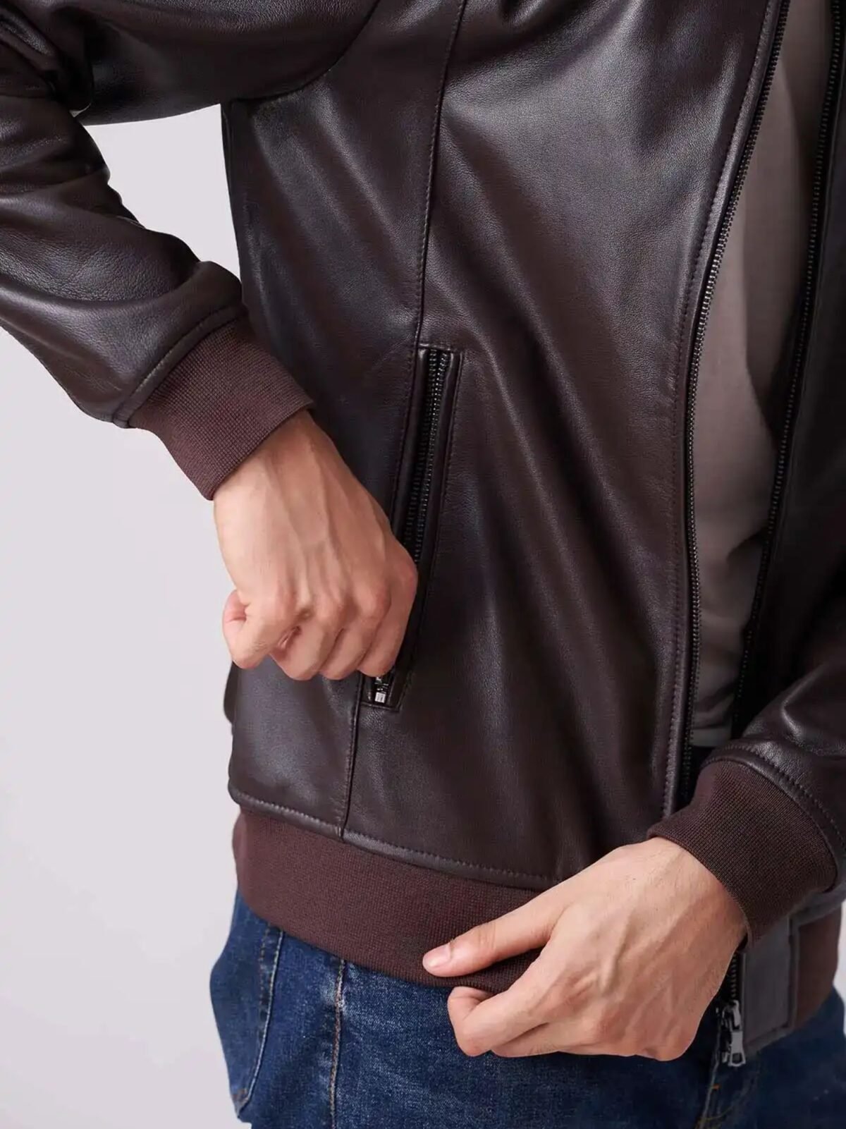 Men Urban Luxe Brown Bomber