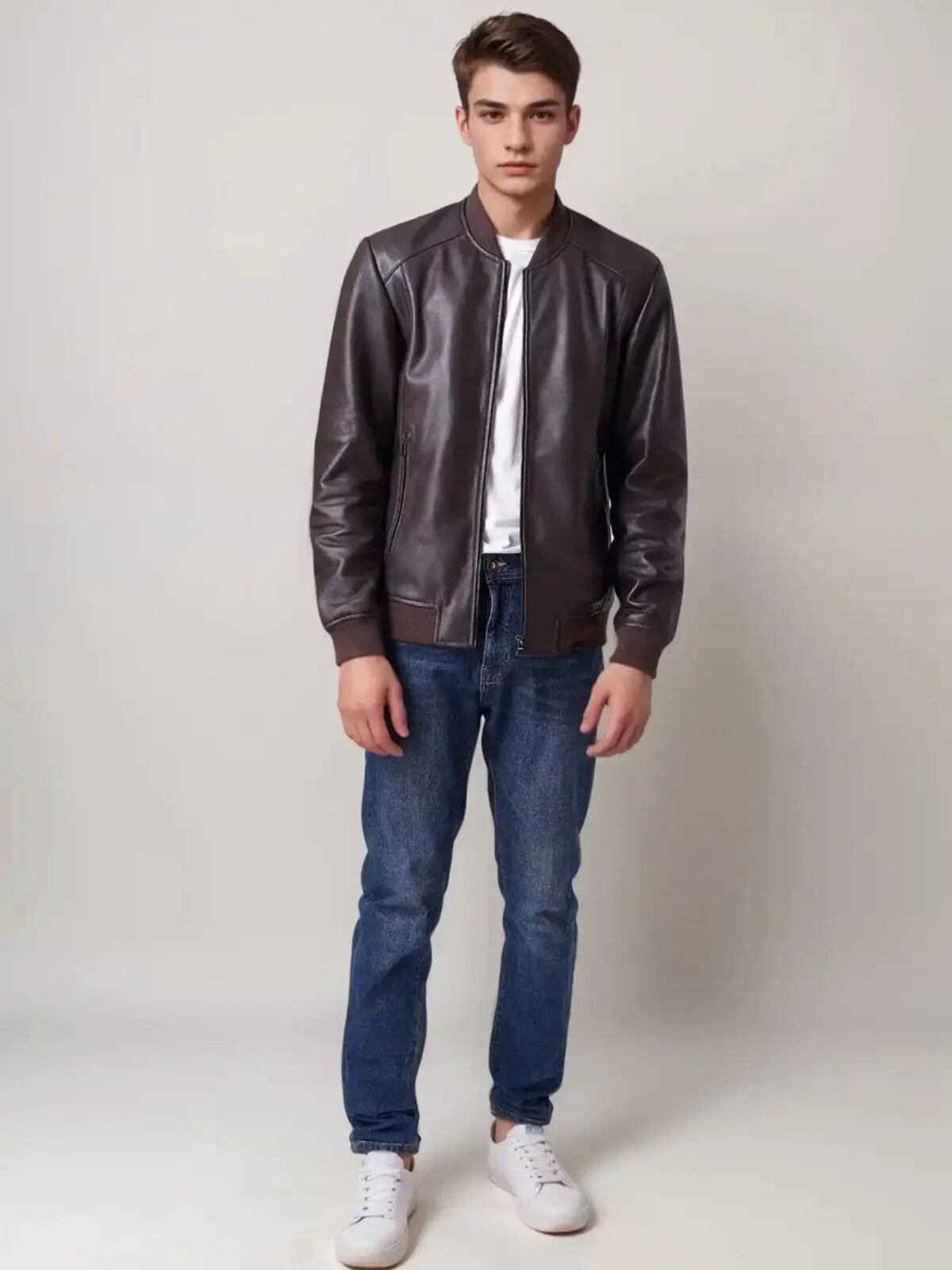 Men Urban Luxe Brown Bomber