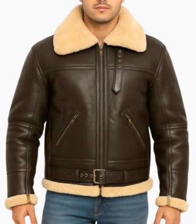 Mens Aviator B3 Bomber Sheepskin Jacket