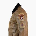 Mens Aviator Tan Bomber Leather Jacket