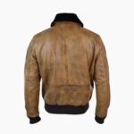 Mens Aviator Tan Bomber Leather Jacket