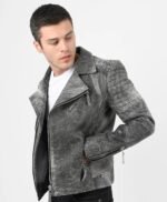 Men's Biker Crackle Stylish Leather Jacket