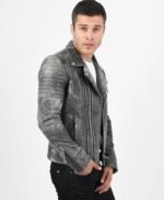 Men's Biker Crackle Stylish Leather Jacket