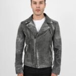 Men's Biker Crackle Stylish Leather Jacket