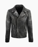 Men's Biker Crackle Stylish Leather Jacket