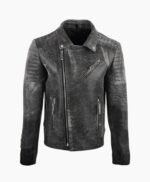 Men's Biker Crackle Stylish Leather Jacket