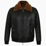 Men's Black Bomber Aviator Shearling Jacket
