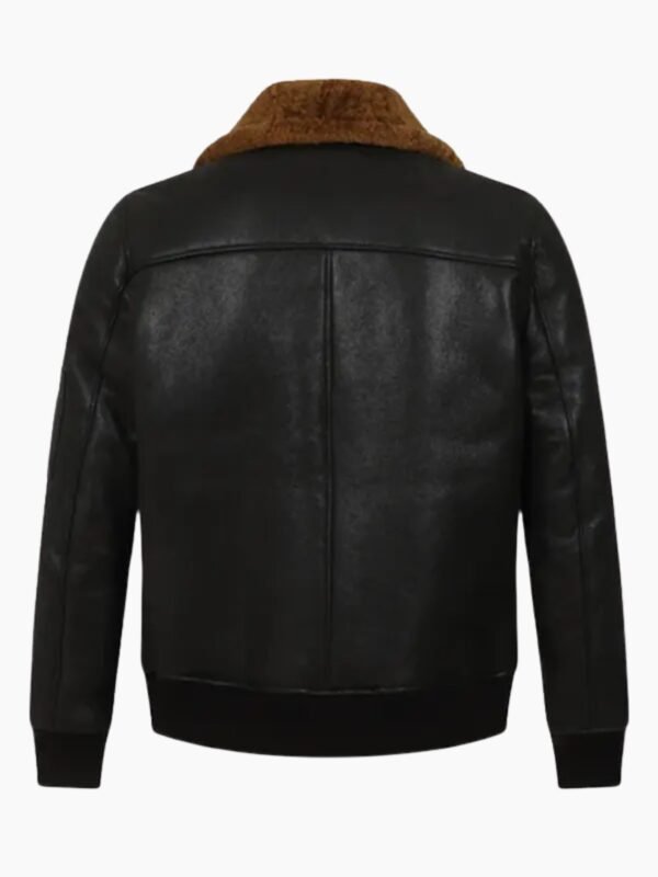 Men's Black Bomber Aviator Shearling Jacket