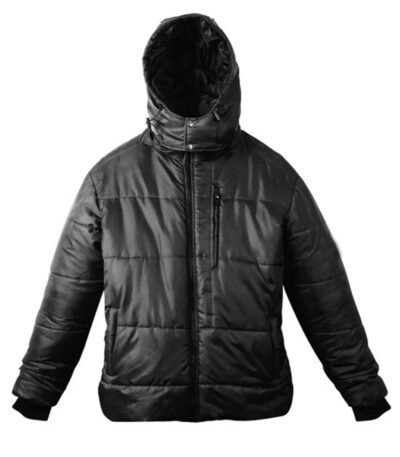 Mens Black Hooded Puffer Jacket