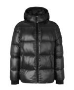 Mens Black Hooded Puffer Jacket