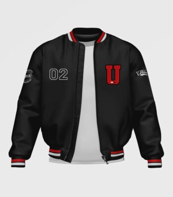 Men's Black Satin Bomber Jacket