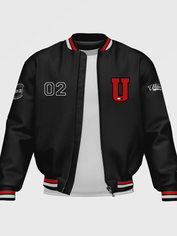 Men's Black Satin Bomber Jacket