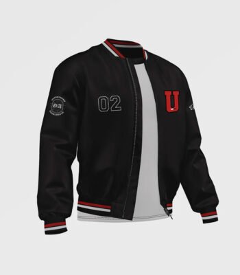 Men's Black Satin Bomber Jacket