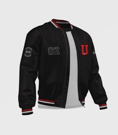 Men's Black Satin Bomber Jacket