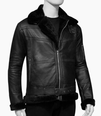 Men's Black Shearling Jacket