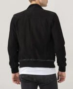 Men's Black Suede Bomber Jacket